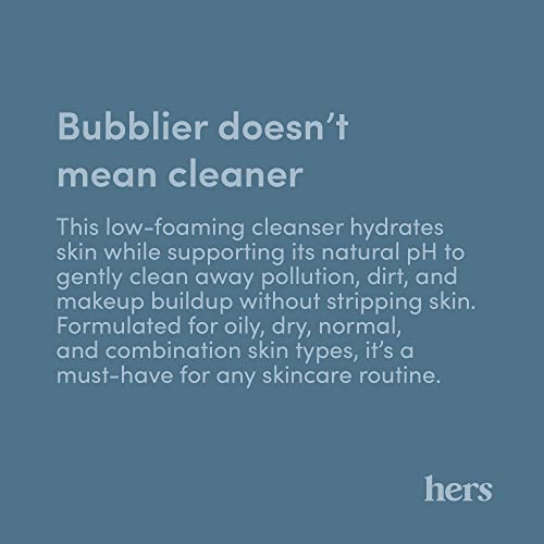 hers Clear Waters Hydrating Cleanser - Squalane Cleanser Face Wash Made for All Skin Types - Supports Skins Natural pH - Contains Hyaluronic Acid, Squalane, and Green Tea Extract - 6.8 fl Oz