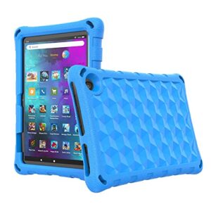 fire 7 tablet case for kids (only compatible 12th gen, 2022 release), oqddqo 2022 new kindle fire 7 case, extra thick protective layer double-layer shockproof in four corners (blue)