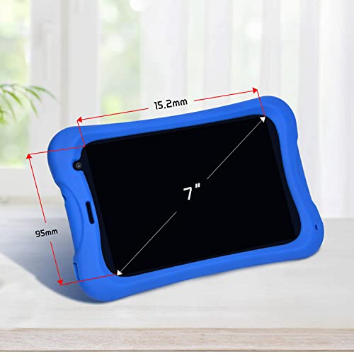 JREN Kids Tablet, Tablet for Kids Ages 2-5, 7 Inch IPS FHD Display 1024 X 600, Android 12 Toddler Tablets Ram 2GB and 32GB Storage, Learning and Gaming,Dual Cameras, Kid-Proof Case Blue