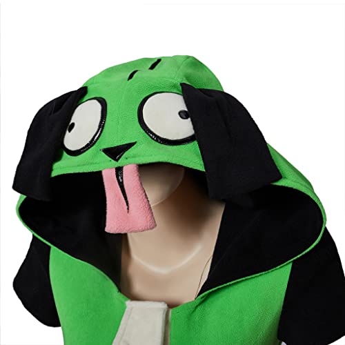 Gir Cosplay Anime Hoodie Kigurumi Dress Costume with Ears for Women Adult (XXL, Green)