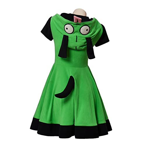 Gir Cosplay Anime Hoodie Kigurumi Dress Costume with Ears for Women Adult (XXL, Green)