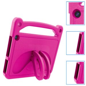 Fire 7 Tablet Case for Kids (Only Compatible 12th Generation , 2022 Release)-SHREBORN Lightweight Shockproof [Handle-Friendly] Case with Stand for All-New Amazon Kindle Fire 7 Kids Tablet 2022-Pink