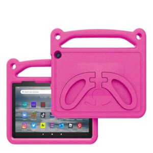 Fire 7 Tablet Case for Kids (Only Compatible 12th Generation , 2022 Release)-SHREBORN Lightweight Shockproof [Handle-Friendly] Case with Stand for All-New Amazon Kindle Fire 7 Kids Tablet 2022-Pink