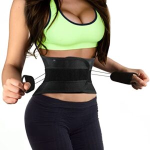 shtalhst waist trainer for women-shapewear wrap belt,waist wraps for stomach,waist belt,waist trainer for women lower belly fat,2023 powered row pulleys waist trainer with protection gear black