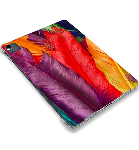 Cute Rainbow Feather Art case Compatible with iPad Mini Air Pro 7.9 8.3 9.7 10.2 10.9 11 12.9 inch Pattern Cover New 2022 2021 Trifold Stand 3 4 5 6 7 8 9 Generation 268 (11" iPad Pro 1/2/3 gen)