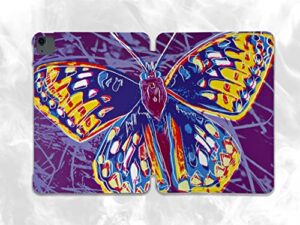 kawaii purple monarch butterfly case compatible with ipad mini air pro 7.9 8.3 9.7 10.2 10.9 11 12.9 inch pattern cover new 2022 2021 trifold stand 3 4 5 6 7 8 9 generation (11" ipad pro 1/2/3 gen)