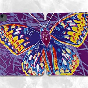 Kawaii Purple Monarch Butterfly case Compatible with iPad Mini Air Pro 7.9 8.3 9.7 10.2 10.9 11 12.9 inch Pattern Cover New 2022 2021 Trifold Stand 3 4 5 6 7 8 9 Generation (11" iPad Pro 1/2/3 gen)