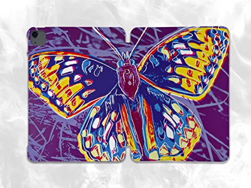 Kawaii Purple Monarch Butterfly case Compatible with iPad Mini Air Pro 7.9 8.3 9.7 10.2 10.9 11 12.9 inch Pattern Cover New 2022 2021 Trifold Stand 3 4 5 6 7 8 9 Generation (11" iPad Pro 1/2/3 gen)