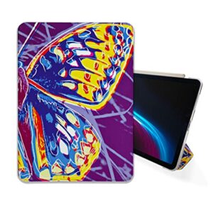 Kawaii Purple Monarch Butterfly case Compatible with iPad Mini Air Pro 7.9 8.3 9.7 10.2 10.9 11 12.9 inch Pattern Cover New 2022 2021 Trifold Stand 3 4 5 6 7 8 9 Generation (11" iPad Pro 1/2/3 gen)