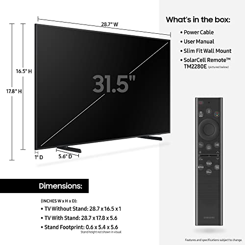 SAMSUNG 32-Inch Class QLED LS03B Series The Frame Quantum HDR Smart TV with Alexa Built-in (QN32LS03BBFXZA)