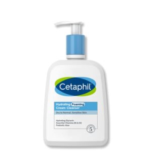 cetaphil cream to foam face wash, hydrating foaming cream cleanser, 16 oz, for normal to dry, sensitive skin, with soothing prebiotic aloe, hypoallergenic, fragrance free