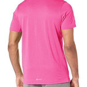 adidas Men's Own The Run T-Shirt, Semi Lucid Fuchsia/Reflective Silver, Small