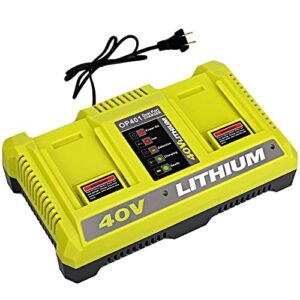 hipoke op401 40v dual battery charger for ryobi 40v lithium-ion battery op4040 op4026 op4026a op4050a op40601 op40602 op4030 op4015 op40201, 40v ryobi charger tool