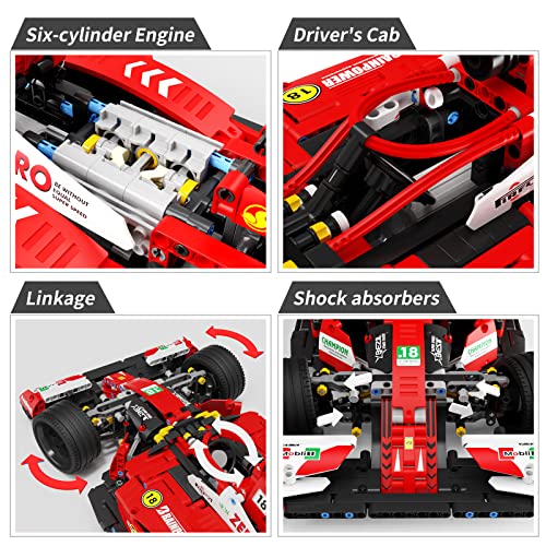 TOY PLAYER F1 Racing Car Model Kit, 1:10 Model Car, Compatible with Lego Technic, Building Blocks and Construction Toy for Adults and Kid 6 7 8 9 Years Kids (1308 Pcs)