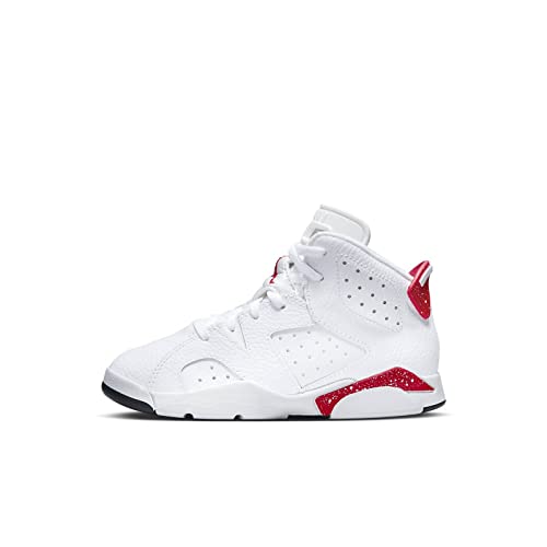 Jordan Boy's Jordan 6 Retro (Little Kid) White/University Red/Black 1 Little Kid M