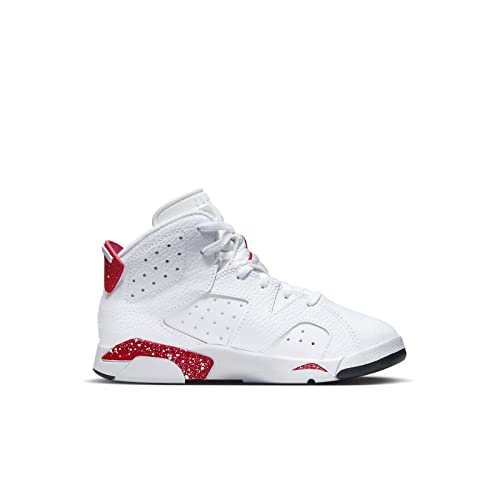 Jordan Boy's Jordan 6 Retro (Little Kid) White/University Red/Black 1 Little Kid M