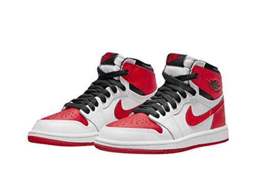 Jordan Boy's Air Jordan 1 Retro High OG (Big Kid) White/University Red/Black 6 Big Kid M