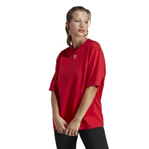 adidas originals women's adicolor essentials t-shirt, better scarlet, medium