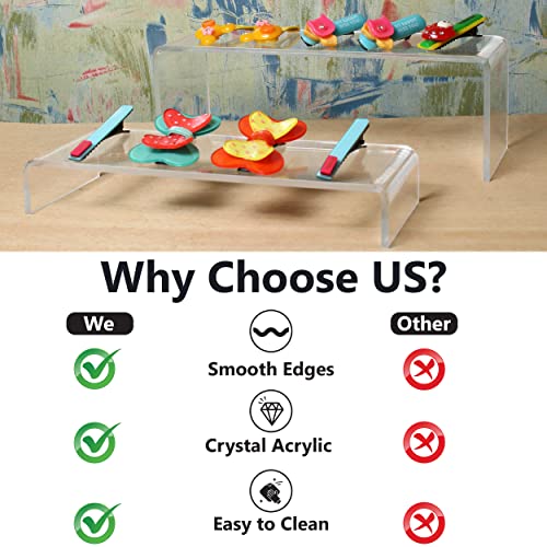 Acrylicum Acrylic Display Riser 6 units (8",8.5",9") 4mm Thickness, with wiping Cloth – Lightweight & Transparent in Different Sizes- Ideal for Trophies, Showpieces, Cupcake Holder & Candy Bar