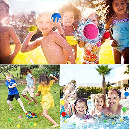 60 Pcs Reusable Water Balls, Reusable Water Balloons for Outdoor Toys and Games, Water Toys for Kids and Adults Boys and Girls - Summer Toys Ball for Pool and Backyard Fun