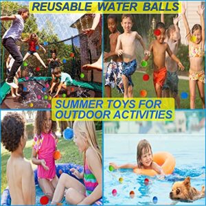 60 Pcs Reusable Water Balls, Reusable Water Balloons for Outdoor Toys and Games, Water Toys for Kids and Adults Boys and Girls - Summer Toys Ball for Pool and Backyard Fun