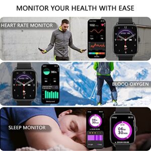 Smart Watch (Answer/Make Call), 1.7" Smartwatch Fitness Tracker for Android and iOS Phones with Heart Rate Sleep Tracking, 28 Sport Modes, Blood Oxygen, Ai Voice Control,Fitness Watch for Women Men