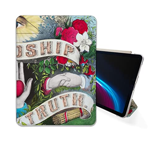 Cute Friendship Love Truth case Compatible with iPad Mini Air Pro 7.9 8.3 9.7 10.2 10.9 11 12.9 inch Pattern Cover New 2022 2021 Trifold Stand 3 4 5 6 7 8 9 Generation 348 (12.9 Pro 3/4/5 gen)