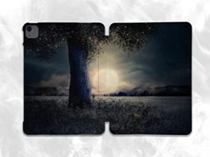 kawaii moonlight night tree case compatible with ipad mini air pro 7.9 8.3 9.7 10.2 10.9 11 12.9 inch pattern cover new 2022 2021 trifold stand 3 4 5 6 7 8 9 generation 371 (12.9 pro 3/4/5 gen)