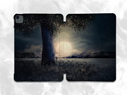 Kawaii Moonlight Night Tree case Compatible with iPad Mini Air Pro 7.9 8.3 9.7 10.2 10.9 11 12.9 inch Pattern Cover New 2022 2021 Trifold Stand 3 4 5 6 7 8 9 Generation 371 (12.9 Pro 3/4/5 gen)