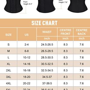 FeelinGirl Women Short Torso Latex Waist Trainer Corset Waist Trainer Breathable Waist Trimmer Hourglass