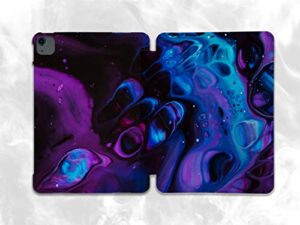 kawaii purple blue liquid art case compatible with ipad mini air pro 7.9 8.3 9.7 10.2 10.9 11 12.9 inch pattern cover new 2022 2021 trifold stand 3 4 5 6 7 8 9 generation 385 (9.7" 5/6 gen)