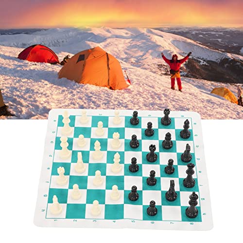 FECAMOS Roll Up Chess Board Set, Travel Chess Set Foldable Increase Feelings for Adults for Picnic for Travel(Wang Gao 65MM)