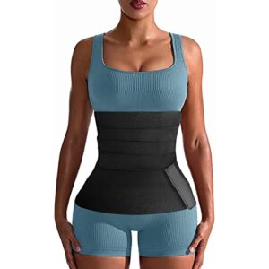 dumoyi waist trainer for women lower belly fat, wrap waist trainer for women, snatch me up bandage wrap, plus size waist wraps for stomach, waist trimmer for women black