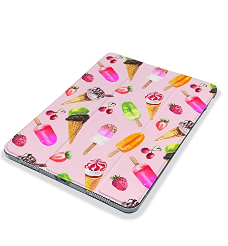 Cute Ice Cream Sweet case Compatible with iPad Mini Air Pro 7.9 8.3 9.7 10.2 10.9 11 12.9 inch Pattern Cover New 2022 2021 Trifold Stand 3 4 5 6 7 8 9 Generation 396 (9.7" 5/6 gen)