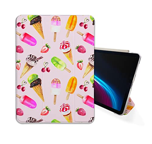 Cute Ice Cream Sweet case Compatible with iPad Mini Air Pro 7.9 8.3 9.7 10.2 10.9 11 12.9 inch Pattern Cover New 2022 2021 Trifold Stand 3 4 5 6 7 8 9 Generation 396 (9.7" 5/6 gen)