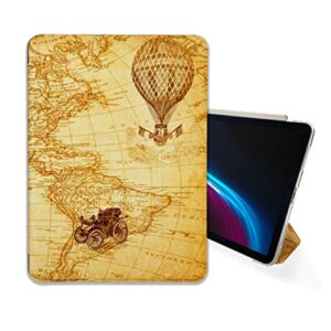 Cute World Map Vintage case Compatible with iPad Mini Air Pro 7.9 8.3 9.7 10.2 10.9 11 12.9 inch Pattern Cover New 2022 2021 Trifold Stand 3 4 5 6 7 8 9 Generation 403 (12.9 Pro 3/4/5 gen)