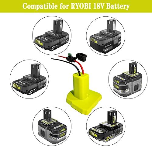 Power Wheel Adapter for Ryobi Battery Adapter with 30A Fuse,with 12 Gauge Wire, Power Convertor for Rc Car, Robotics, Rc Truck,for Ryobi 18V P100 P102 P103 P107 P108 Li-ion & Ni-CD Battery,(2 Pack)