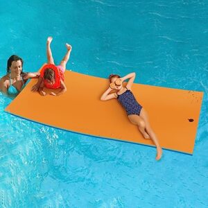 floating mat - floating mat for lake - water mat - lily pad floating mat for lake - floating water mat, xpe floating island for kids (7' x 3' x 1.3")