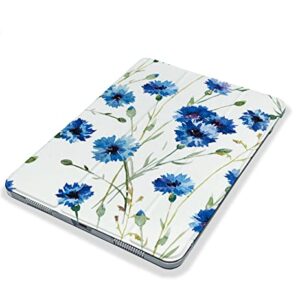 Cute Blue Flowers Cute Art case Compatible with iPad Mini Air Pro 7.9 8.3 9.7 10.2 10.9 11 12.9 inch Pattern Cover New 2022 2021 Trifold Stand 3 4 5 6 7 8 9 Generation 412 (10.2" 7/8/9 gen)