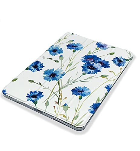 Cute Blue Flowers Cute Art case Compatible with iPad Mini Air Pro 7.9 8.3 9.7 10.2 10.9 11 12.9 inch Pattern Cover New 2022 2021 Trifold Stand 3 4 5 6 7 8 9 Generation 412 (10.2" 7/8/9 gen)