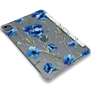 Cute Blue Flowers Cute Art case Compatible with iPad Mini Air Pro 7.9 8.3 9.7 10.2 10.9 11 12.9 inch Pattern Cover New 2022 2021 Trifold Stand 3 4 5 6 7 8 9 Generation 412 (10.2" 7/8/9 gen)