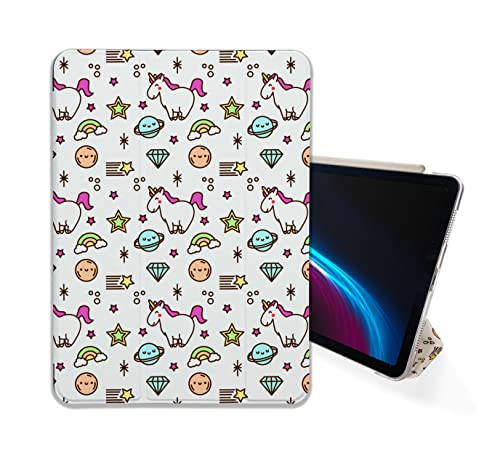 Kawaii Funny Unicorn Rainbow case Compatible with iPad Mini Air Pro 7.9 8.3 9.7 10.2 10.9 11 12.9 inch Pattern Cover New 2022 2021 Trifold Stand 3 4 5 6 7 8 9 Generation 422 (9.7" Air 1/2)