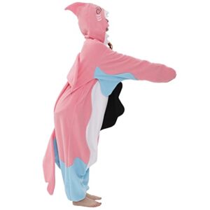 SAZAC Lovely Zombie Shark Kigurumi Onesie Jumpsuit Halloween Costume (Pink)