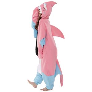 SAZAC Lovely Zombie Shark Kigurumi Onesie Jumpsuit Halloween Costume (Pink)