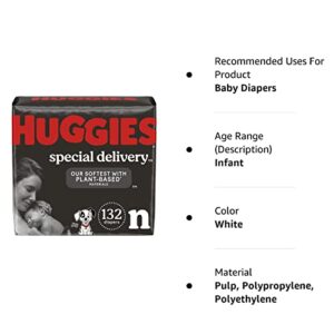 Huggies Special Delivery Hypoallergenic Baby Diapers Size Newborn (up to 10 lbs), 132 Ct, Fragrance Free, Safe for Sensitive Skin