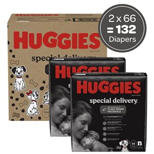 Huggies Special Delivery Hypoallergenic Baby Diapers Size Newborn (up to 10 lbs), 132 Ct, Fragrance Free, Safe for Sensitive Skin