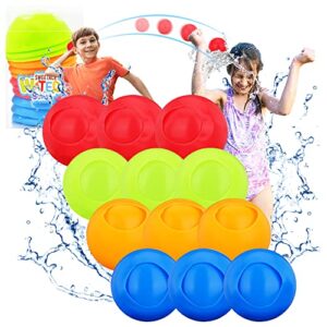 sweetace water balls 12 pack reusable quick fill water balloons bombs splash soaker ball summer outdoor indoor water fight toy for kids backyard pool activity