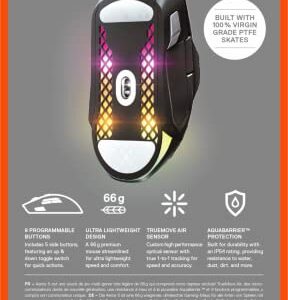 SteelSeries Aerox 5 - Lightweight Gaming Mouse - 18000 CPI -- TrueMove Air Optical Sensor - Ultra-Lightweight Water Resistant Design - Universal USB-C Connectivity (Renewed)