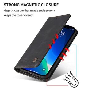 iPhone 13 Pro Max Case, iPhone 13 Pro Max 6.7 inch Wallet Flip Case with [Shockproof TPU Interior Case] Credit Card Holder, PU Flip Folio Book Full Body Protection iPhone 13 Pro Max Wallet, Black