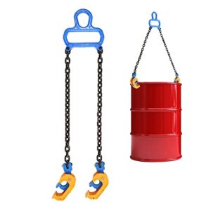 powlab upgraded chain drum lifter load capacity 1 ton with carbon steel lifting chain and widen hook for crane/forklift hoist crane metal/plastic barrel lifting 55 gallon drums double lifting chains